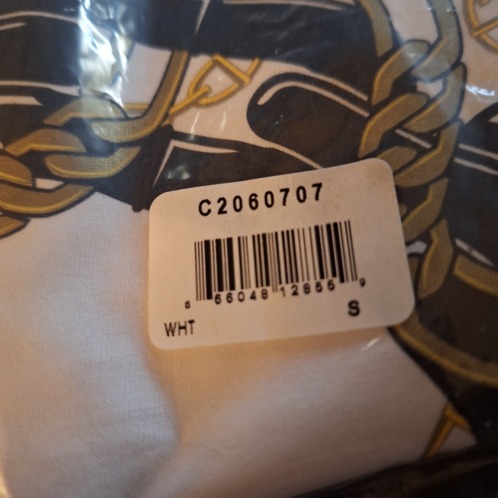 Crooks & Castles White Tee with Gold Chain Design